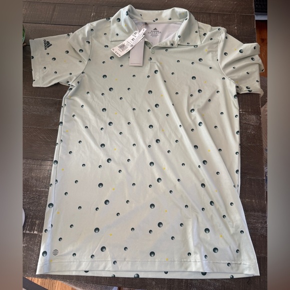 ADIDAS NWT Boys Ultimate365 print Golf Polo In Linen Green Size XL - Picture 1 of 6